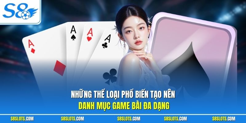 Những thể loại phổ biến tạo nên danh mục game bài đa dạng